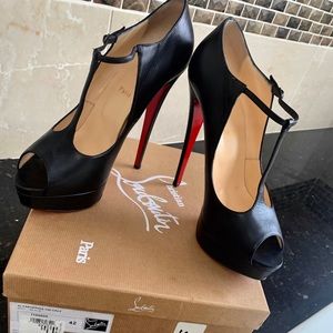 Christian Louboutin Alta Poppins T-Strap Red Pump
